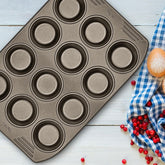 TF BAKE MUFFIN TRAY EASY GRIP x12